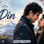Ek Din 2026 movie poster featuring Junaid Khan and Sai Pallavi in a romantic scene set in Japan, Bollywood romantic drama film directed by Sunil Pandey