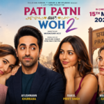 Pati Patni Aur Woh 2 (2026) movie poster showing a fun romantic-comedy vibe with trio characters in a modern chaotic love triangle setting.