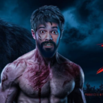 Bhediya 2 (2026) movie poster featuring Varun Dhawan in a wolf-inspired transformation look with dark forest horror-comedy cinematic background.