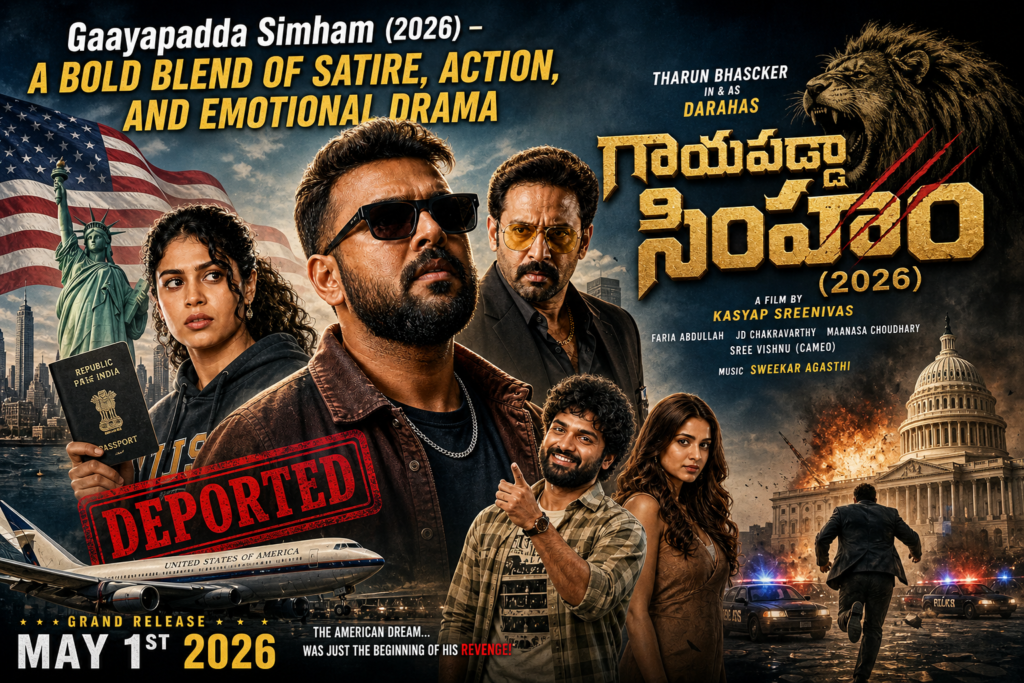 Gaayapadda Simham 2026 Telugu satire movie poster