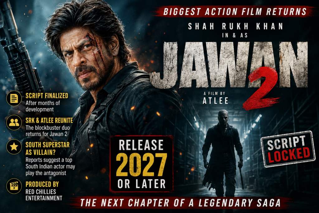 Jawan 2 SRK Atlee movie update 2026 news poster