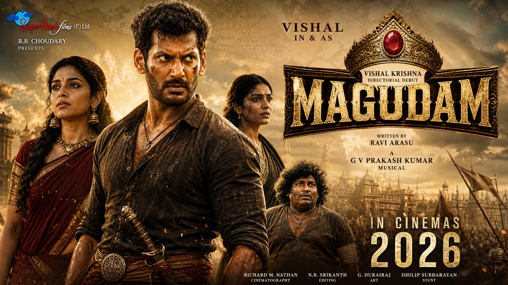 Magudam 2026 film Vishal period action drama cast